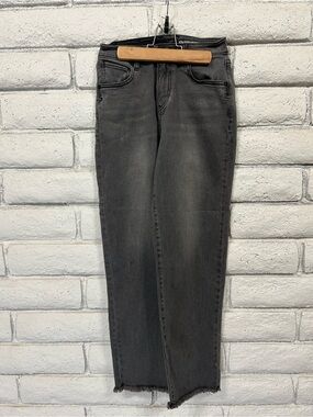 Volcom Stn Step Hi Rise Gray Raw Hem Straight Leg Jeans‎ Size 24 0/2